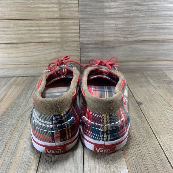 Vans Abby Slip On Loafer Flats Plaid Brown Boat Shoes Women’s Size 7 Sneakers - Picture 4 of 8